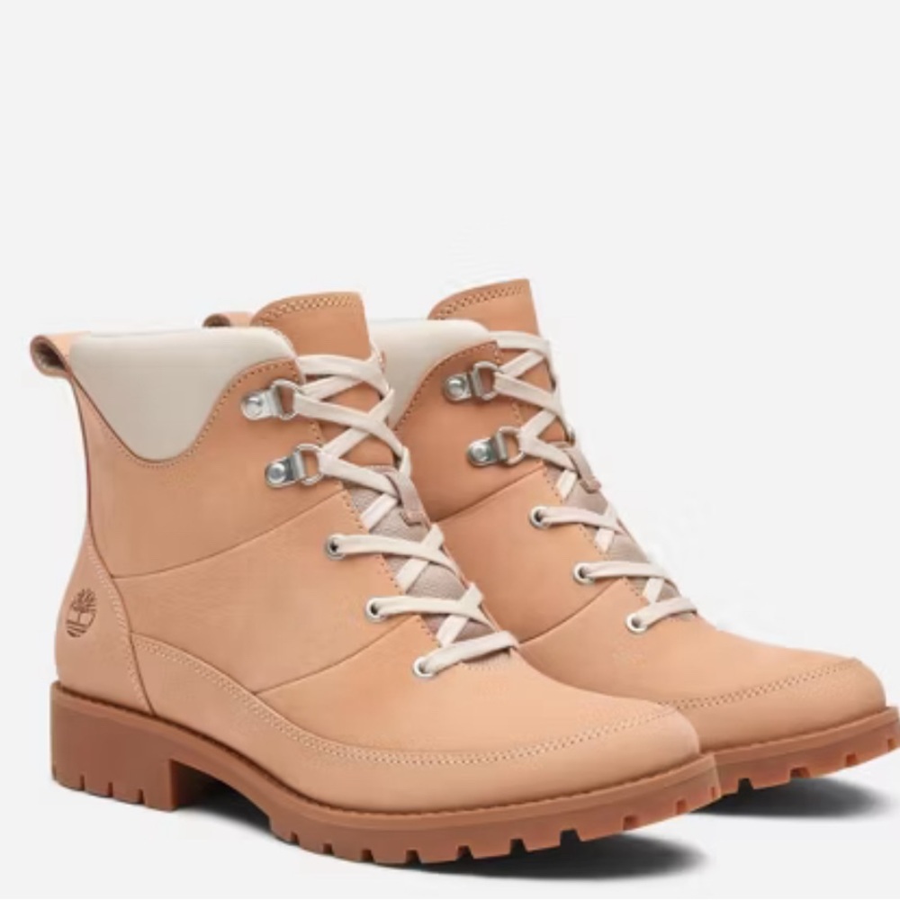 Used Timberland Women's Light Tan Combat Boots